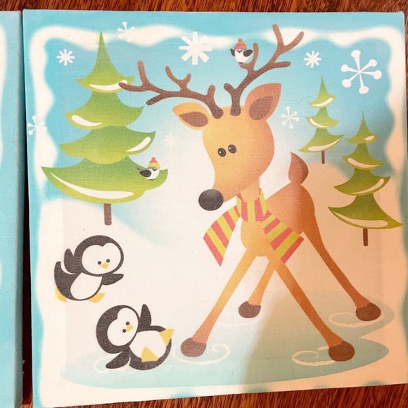 Set of 2 Cute Reindeer Wall Hang Pictures - Picture 3 of 3